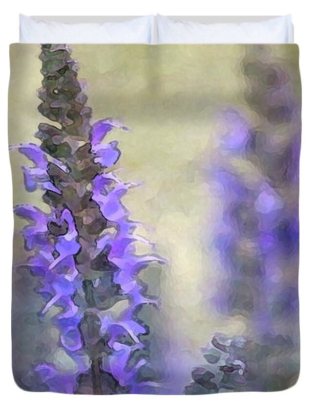 Impressionist Duvet Cover featuring the photograph Lavender 0251 IDP_2 by Steven Ward