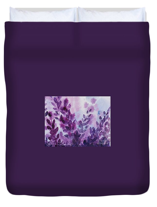 Lavender Duvet Cover featuring the painting Lavender Fields Forever by Lisa Debaets