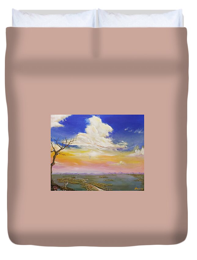 Icarus Duvet Cover featuring the painting Learning The Hard Way by James Andrews