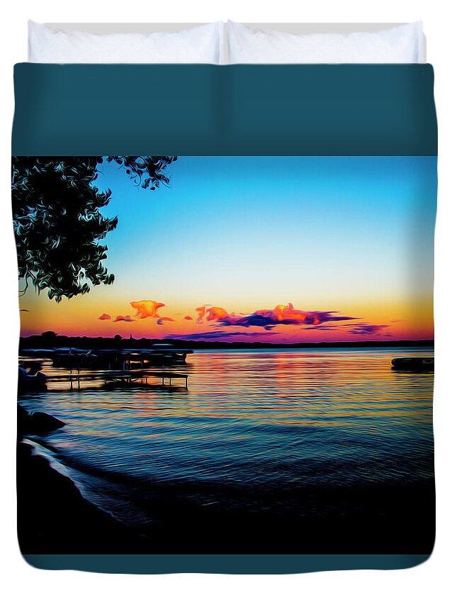 Lake Duvet Cover featuring the photograph Leech lake by Stuart Manning