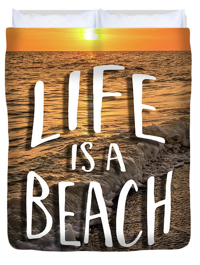 Island Duvet Cover featuring the photograph LIFE IS A BEACH Sunset Bowman Beach Sanibel Island Florida by Edward Fielding