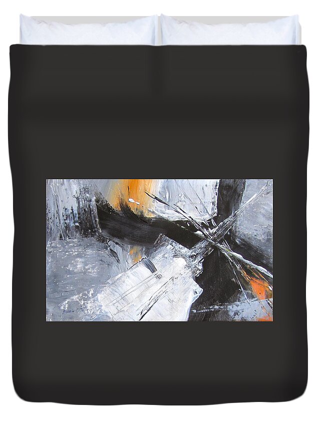 Rust Duvet Cover featuring the painting Life's Cross Roads by Barbara O'Toole