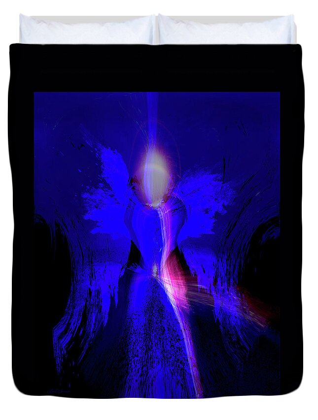 Light Angel Duvet Cover featuring the digital art Light Angel by Linda Sannuti