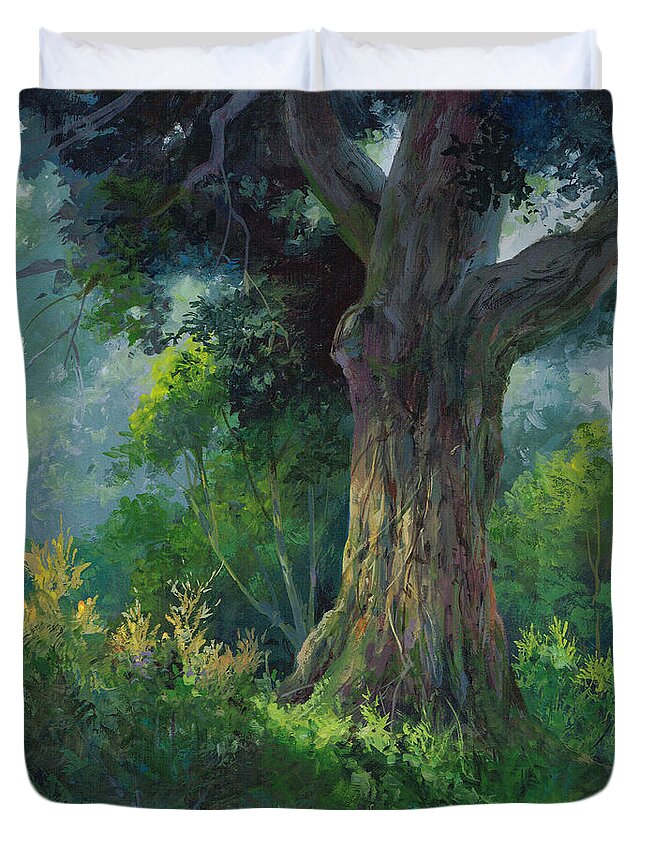Michael Humphries Duvet Cover featuring the painting Light Fantastic by Michael Humphries