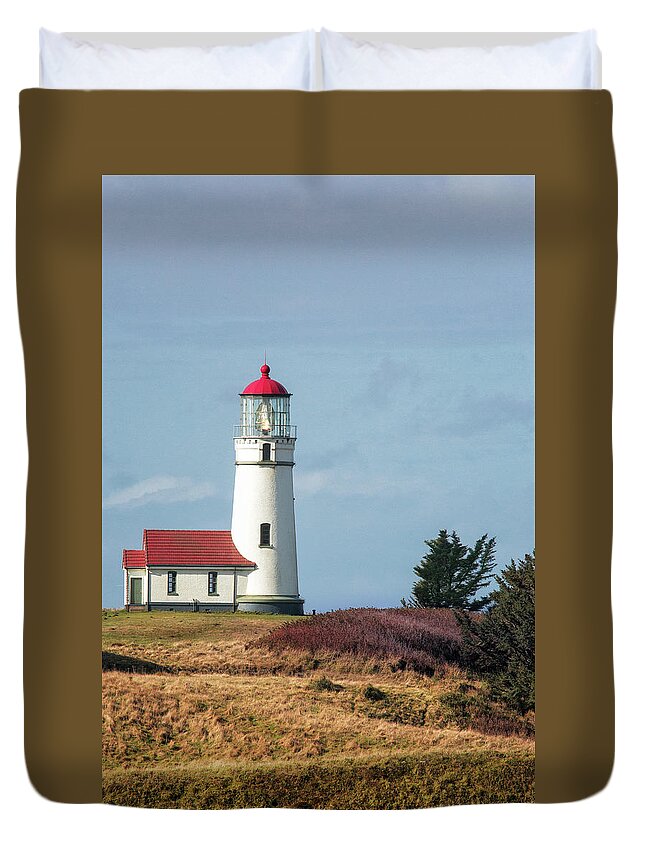 Beach Duvet Cover featuring the photograph Lighthouse by Alex Mironyuk