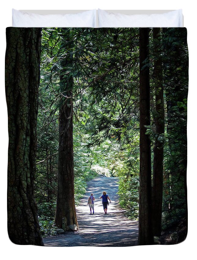 Forest Duvet Cover featuring the photograph Lighthouse Park by Cameron Wood