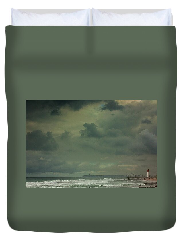 Tranquility Duvet Cover featuring the photograph Little Lighthouse by Niki Van Velden