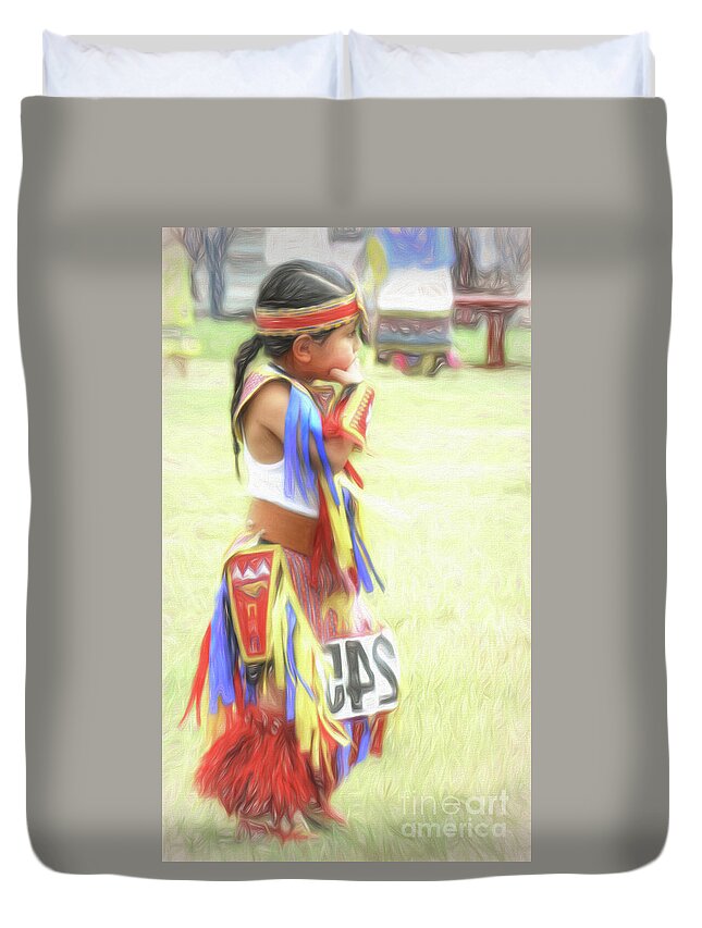 Native Americans Duvet Cover featuring the photograph Little Native American Dancer by Dyle Warren