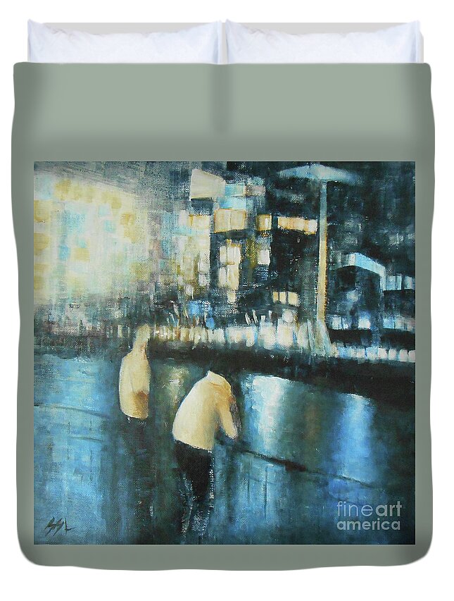 Abstract Duvet Cover featuring the painting Living The Dream by Jane See