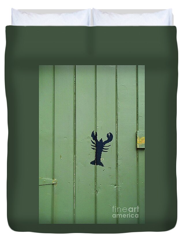 Canada Duvet Cover featuring the photograph Lobster Door by Lenore Locken