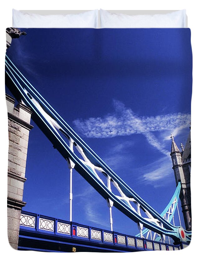 English Culture Duvet Cover featuring the photograph London, Large View Of Tower Bridge by Stefano Salvetti