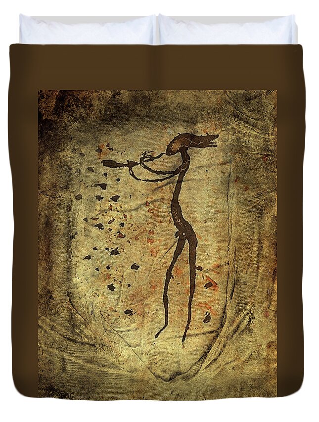 Long Before Pan Duvet Cover featuring the mixed media Long Before Pan by Kandy Hurley