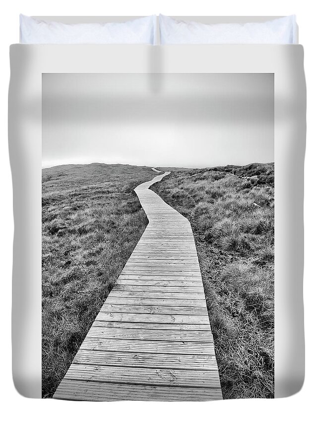Scenics Duvet Cover featuring the photograph Long Path Ahead by Funky-data