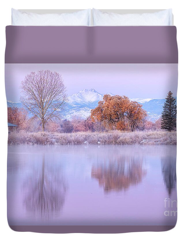 Longs Peak Duvet Cover featuring the photograph Longs Peak Reflection by Ronda Kimbrow
