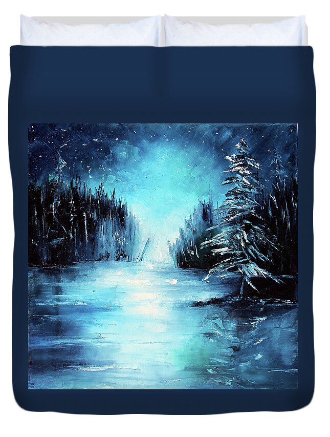Landscape Duvet Cover featuring the painting Looking Up by Meaghan Troup