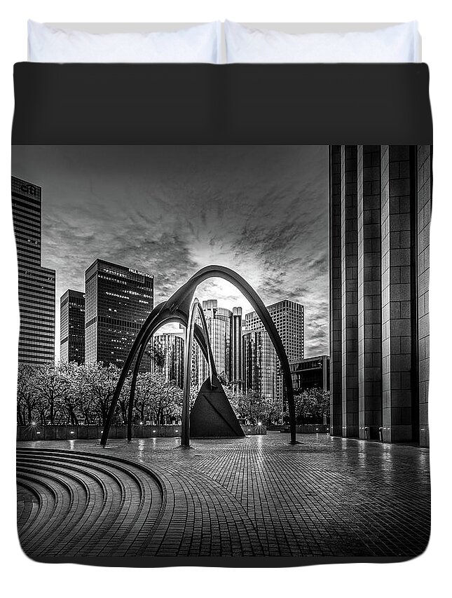 Los Angeles Downtown Duvet Cover featuring the photograph Los Angeles downtown by Dean Ginther