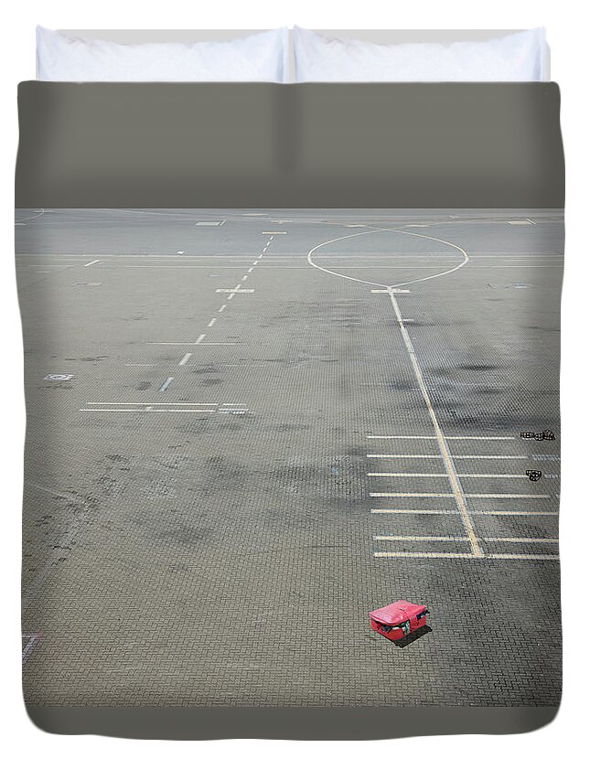 Problems Duvet Cover featuring the photograph Lost Luggage by John Lund