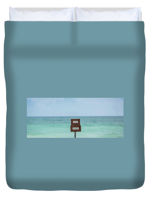 Tulum Duvet Cover featuring the photograph Love Beach Tulum, Mexico by Julieta Belmont
