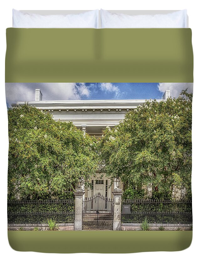 Garden District Duvet Cover featuring the photograph Maddox - McLendon House by Susan Rissi Tregoning