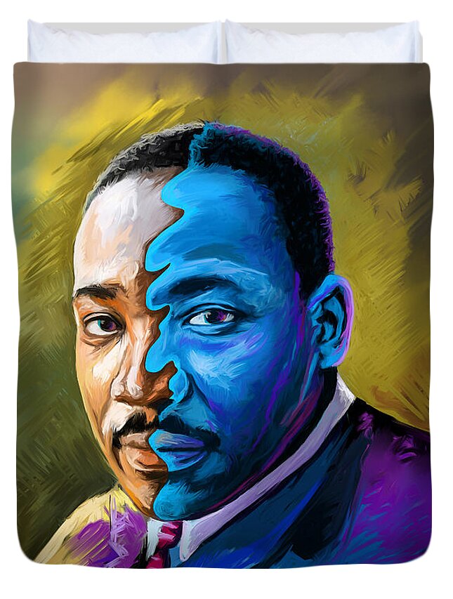 Kenya Duvet Cover featuring the painting Man of All Seasons by Anthony Mwangi