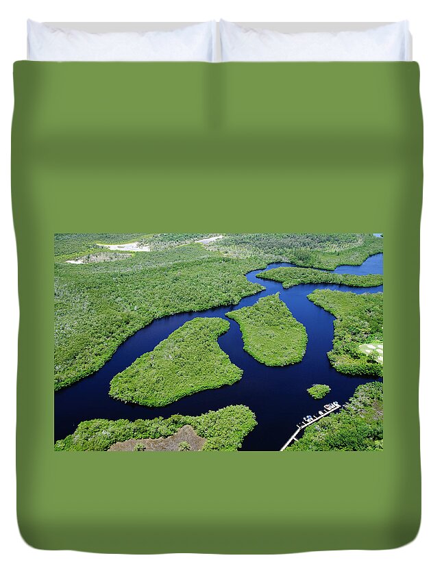 Florida Duvet Cover featuring the photograph Mangove Stream by Negaprion