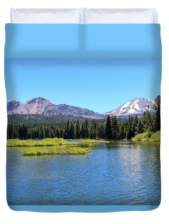 California Duvet Cover featuring the photograph Manzanita Lake 1, Lassen Volcanic National Park by Dawn Richards