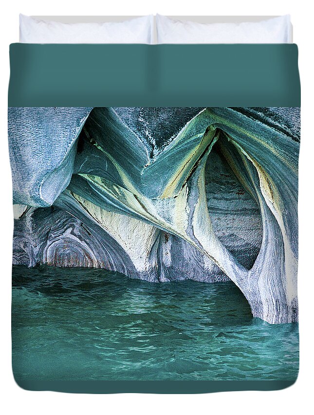 Tranquility Duvet Cover featuring the photograph Marble Caves by Inspirational Images By Ken Hornbrook