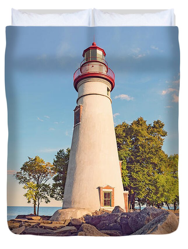 Marblehead Lighthouse Duvet Cover featuring the photograph Marblehead Lighthouse II by Marianne Campolongo