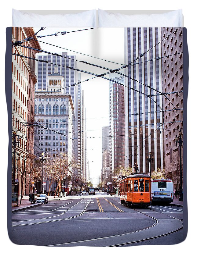 California Duvet Cover featuring the photograph Market Street - San Francisco by William Andrew