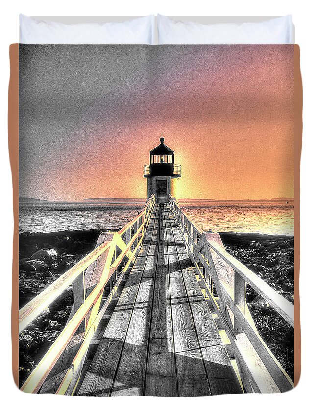 Lighthouse Duvet Cover featuring the photograph Marshall Point by Randall Dill