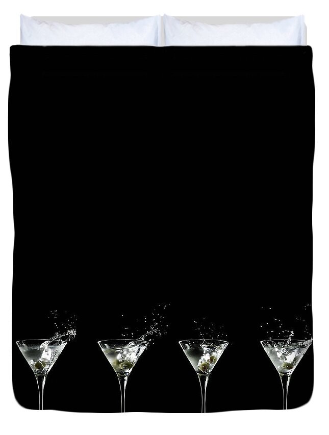 Martini Glass Duvet Cover featuring the photograph Martini Splash by Monica Rodriguez