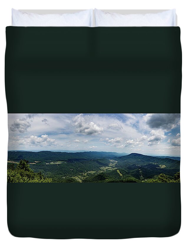 Appalachian Trail Duvet Cover featuring the photograph McAfee Knob Panorama by Natural Vista Photo - Matt Sexton