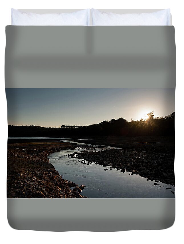 Dartmoor Duvet Cover featuring the photograph Meandering Stream by Helen Jackson