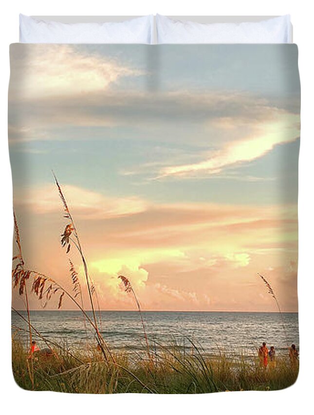 Landscape Sunset Florida Mighty Sight Studio Duvet Cover featuring the photograph Medeira Beach B by Steve Sperry