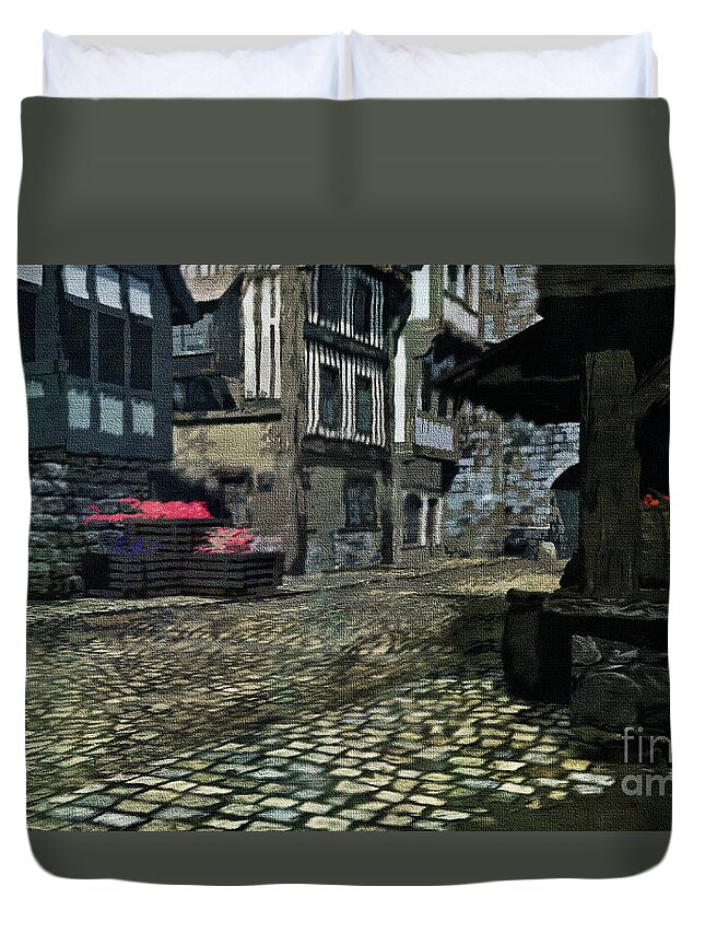 Medieval Duvet Cover featuring the mixed media Medieval Times by Digital Art Cafe