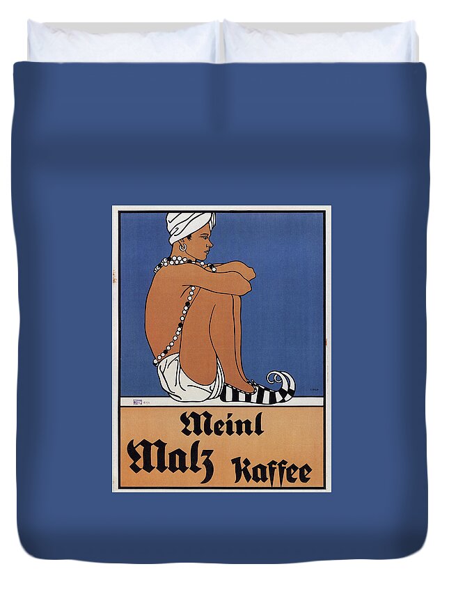 Coffee Duvet Cover featuring the painting Meinl Malt Coffee by Eduard Stella