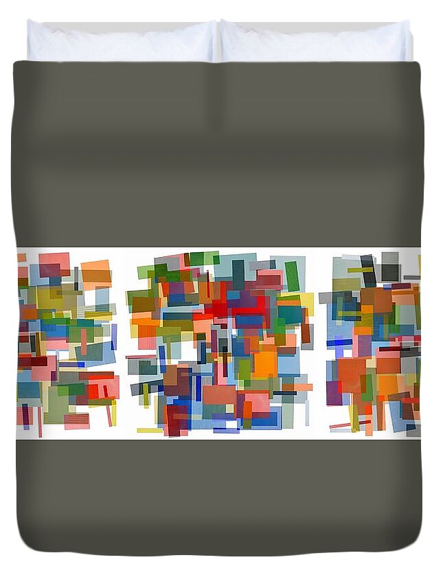 Scrambled Duvet Cover featuring the digital art Melange 8.0 by Michelle Calkins