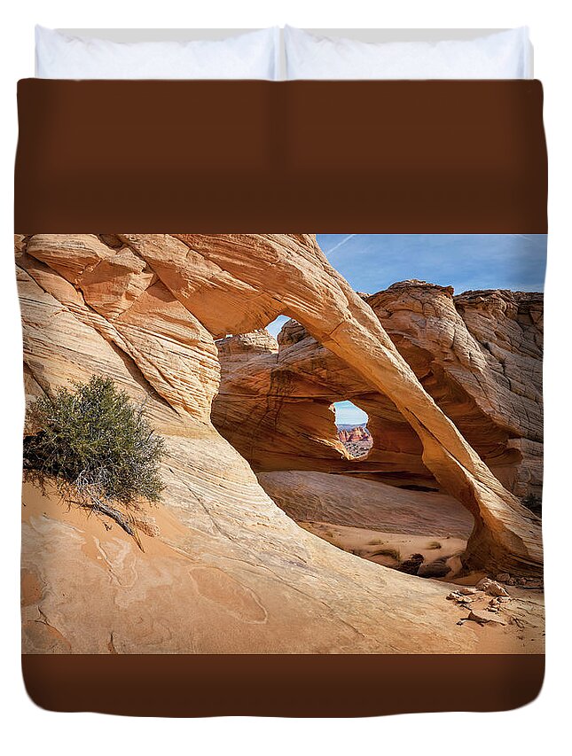 Alcove Duvet Cover featuring the photograph Melody Arch, North Coyote Buttes by Alex Mironyuk