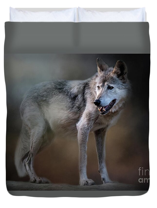 Cincinnati Zoo Duvet Cover featuring the photograph Mexican Wolf by Ed Taylor