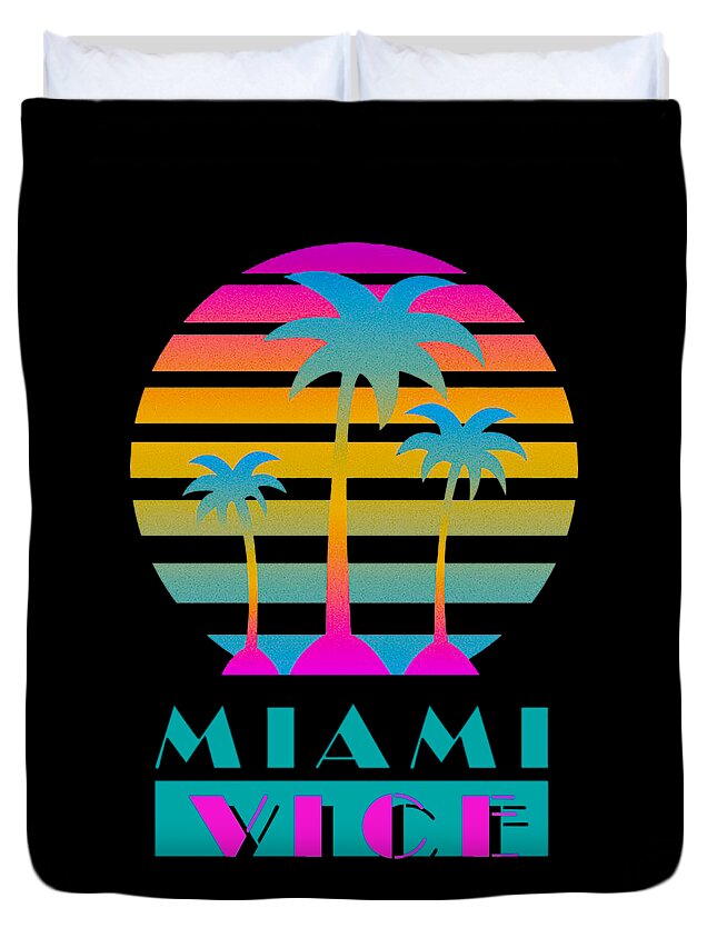 Miami Vice Duvet Cover featuring the digital art Miami Vice by Bilskirobert
