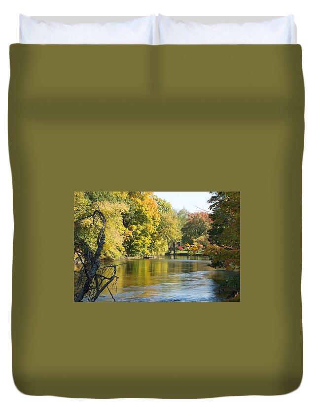 River Duvet Cover featuring the photograph Michigan River by Marty Klar