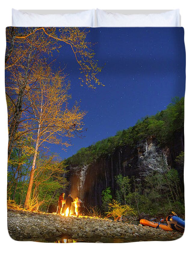 Buffalo National River Duvet Cover featuring the photograph Midnight Riders by David Dedman