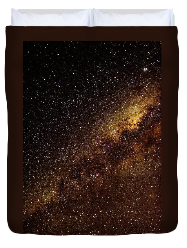 Scenics Duvet Cover featuring the photograph Milky Way Over by Larry Gerbrandt