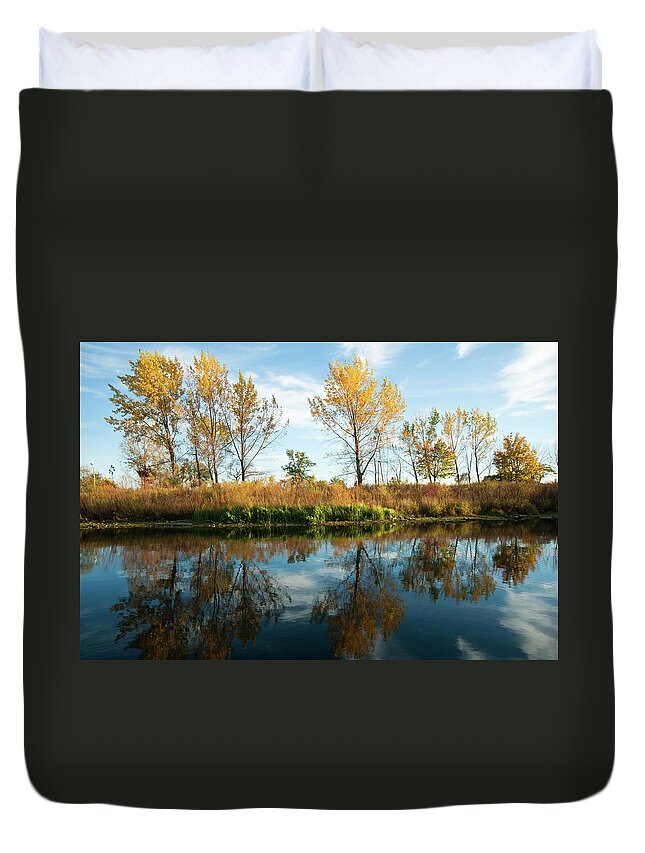 Scenics Duvet Cover featuring the photograph Mirror On The Wall by Debralee Wiseberg