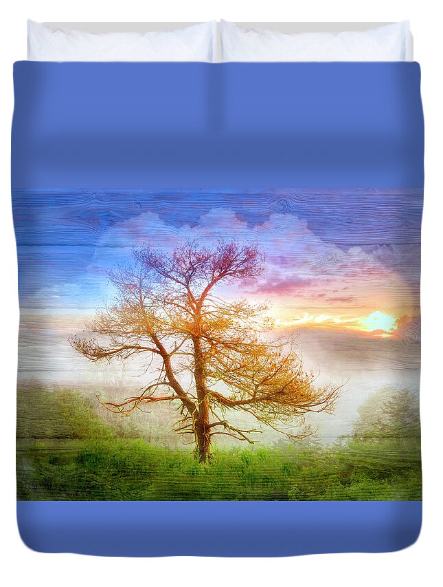 Carolina Duvet Cover featuring the photograph Mists by Debra and Dave Vanderlaan