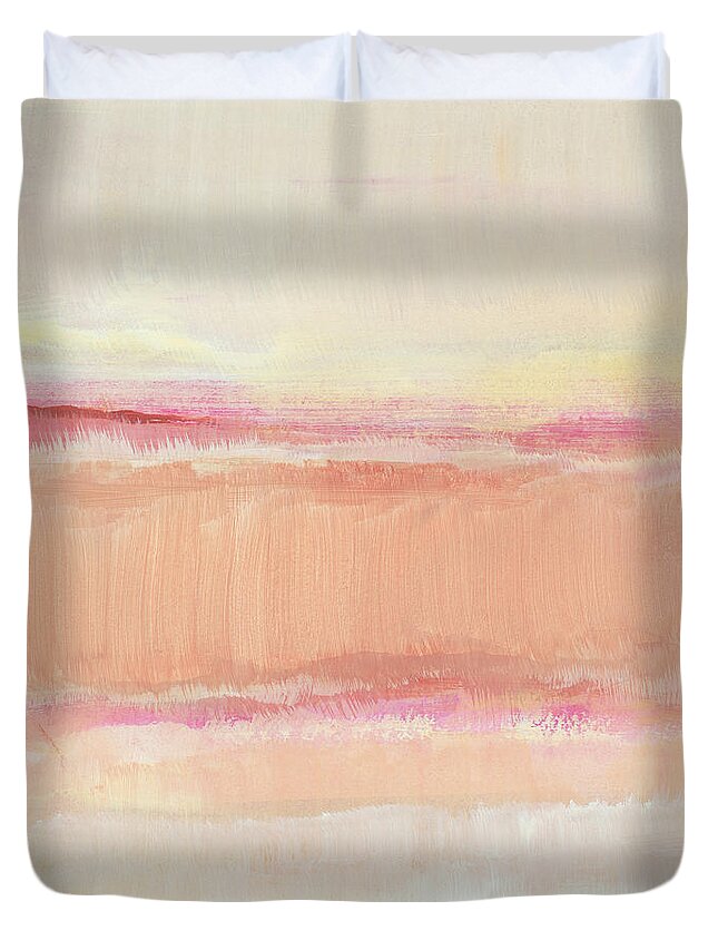 Misty Duvet Cover featuring the mixed media Misty Landscape II by Lanie Loreth
