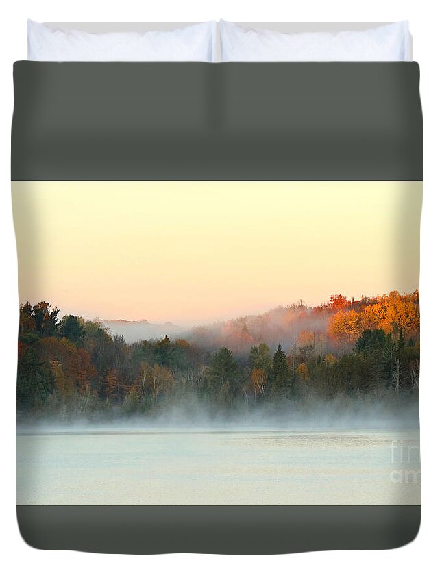 Autumn Duvet Cover featuring the photograph Misty Mountains by Heather King