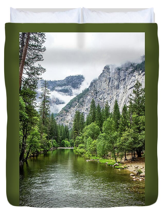 California Duvet Cover featuring the photograph Misty Mountains, Yosemite by Dawn Richards