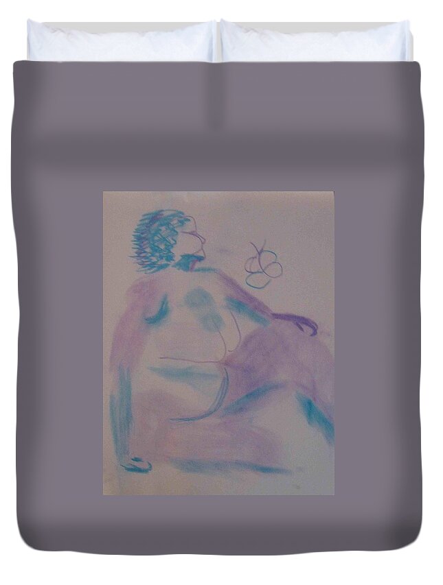  Duvet Cover featuring the drawing model named Helene by AJ Brown