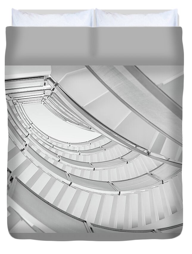Steps Duvet Cover featuring the photograph Modern Staircase by Szaffy